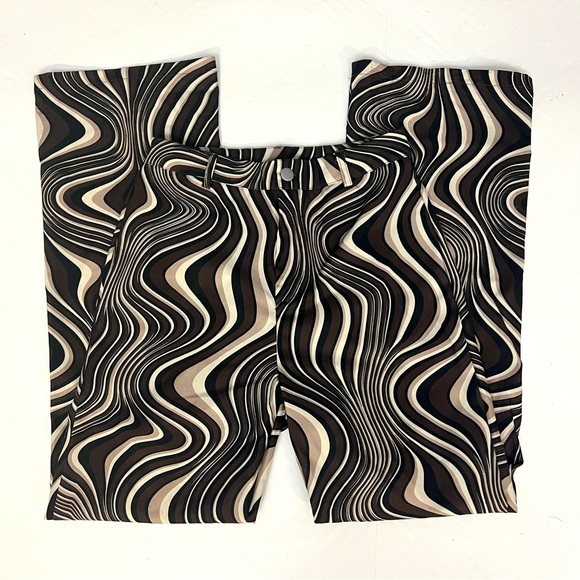 Motel Rocks Brown 70s Ripple Zoven Pants - Picture 5 of 6